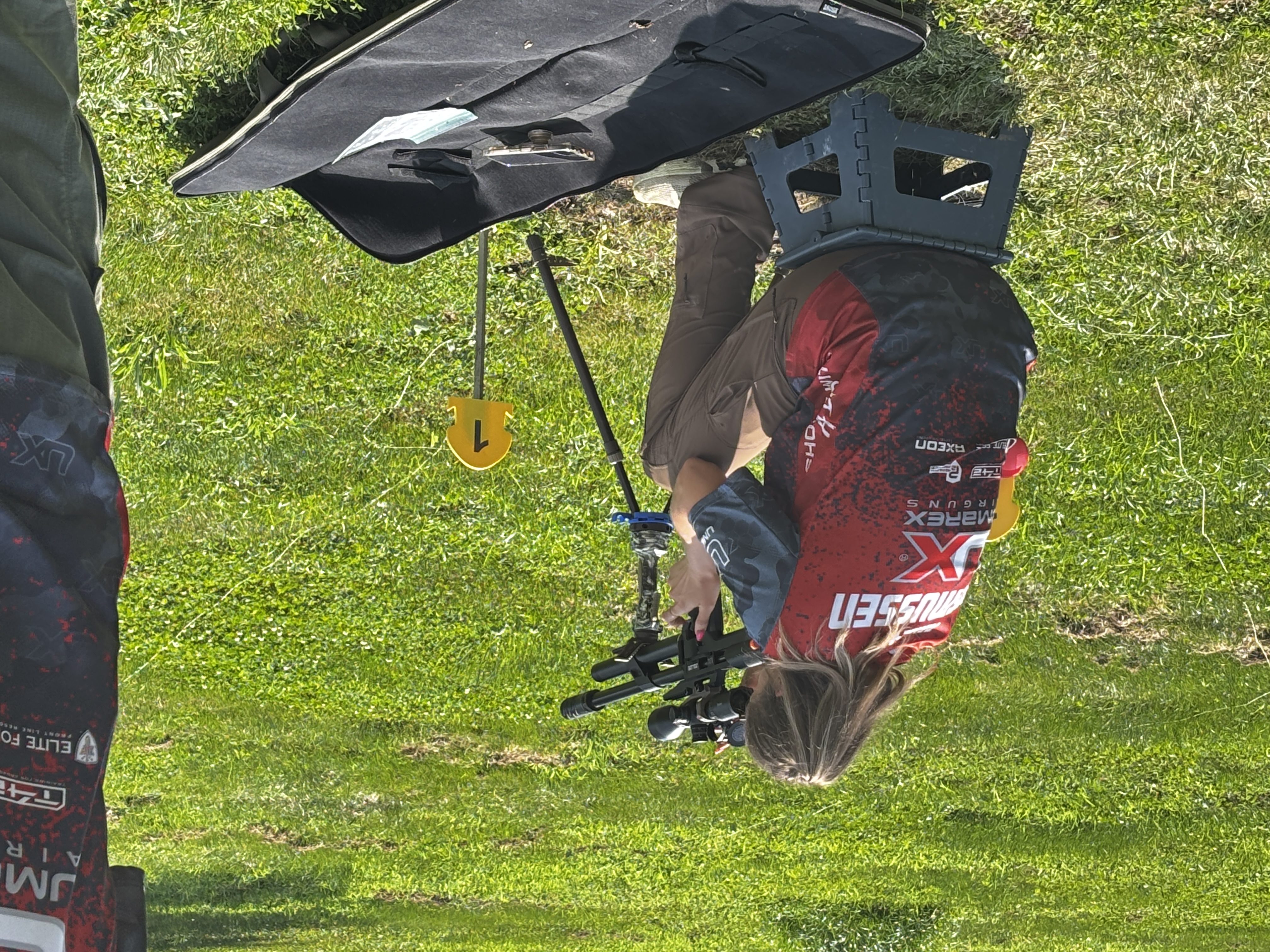 Ashley Rasmussen shooting field target at the Pyramyd Air Cup